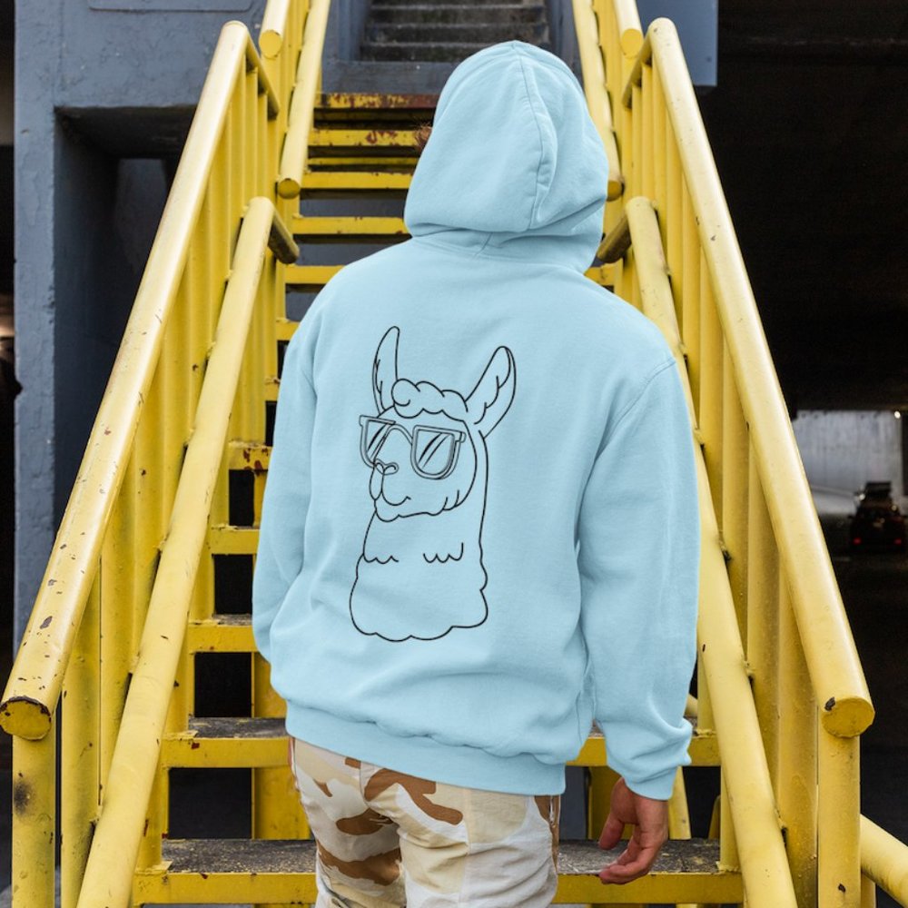 Llama graphic blue unisex Hoodie